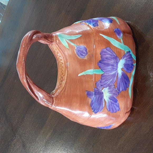 Cookie Jar Ceramic with Purple Irises - Picture 3 of 14